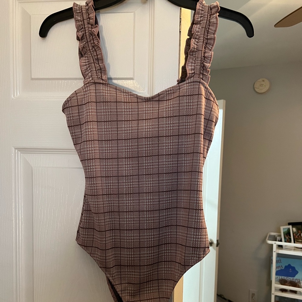 Pink Plaid Bodysuit